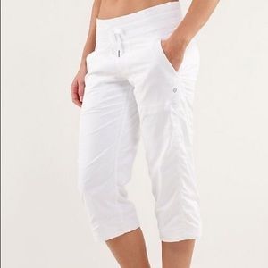White Lululemon Cropped Studio Pants *Lined